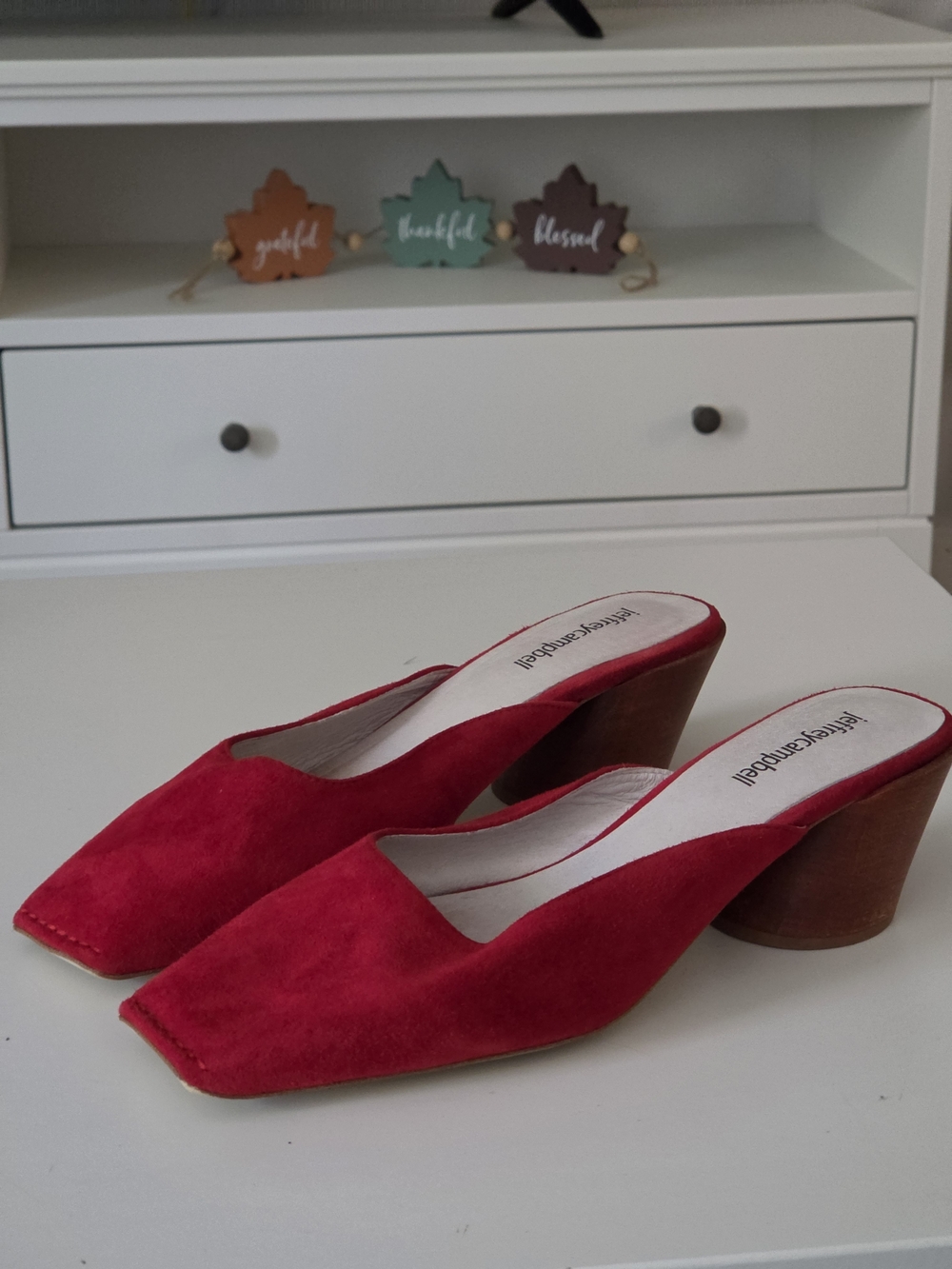 Jeffrey Campbell Hot Pink Suede Mules with Wood Block Heel